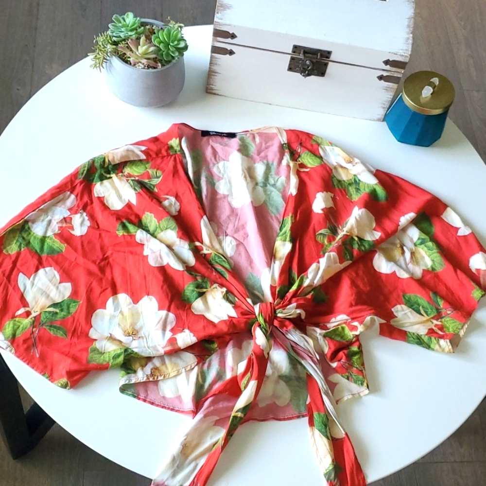Yana K Floral Kimono Sleeve top